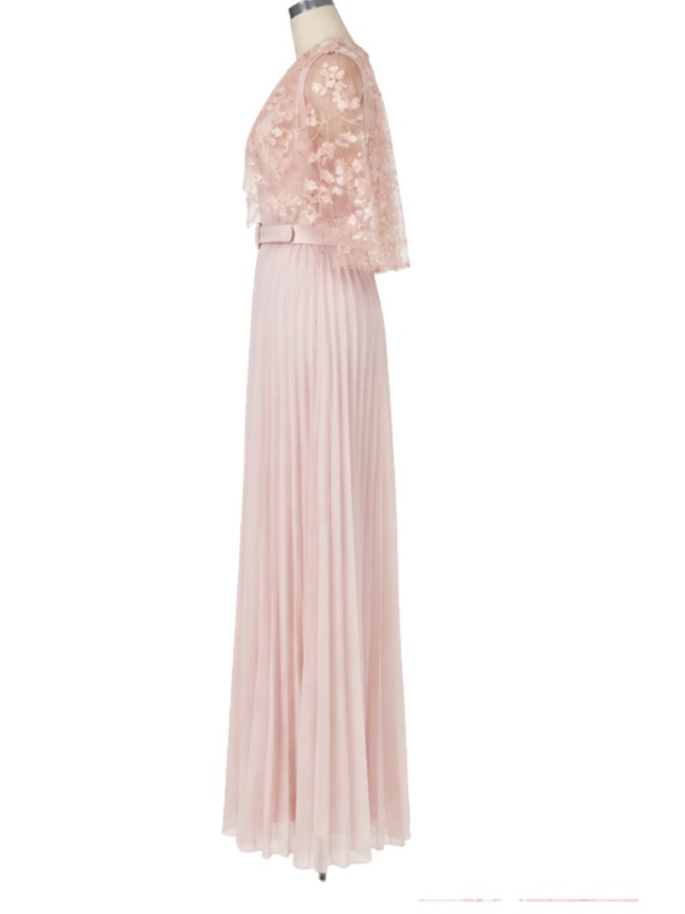 SELF-PORTRAIT Blossom Sequin Cape Maxi Dress Blush Pink Chiffon NWT Sz 8. - Picture 4 of 13